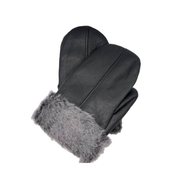 Shearling Sheepskin Leather Mittens – Unisex Winter Fur Mittens - Picture 3 of 8